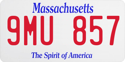 MA license plate 9MU857