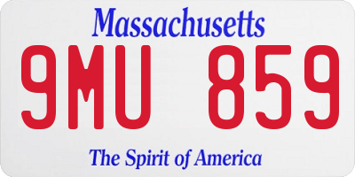 MA license plate 9MU859