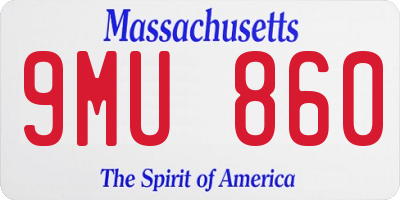MA license plate 9MU860