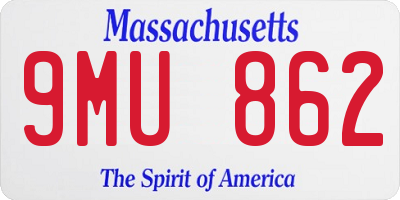 MA license plate 9MU862