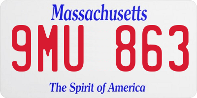 MA license plate 9MU863