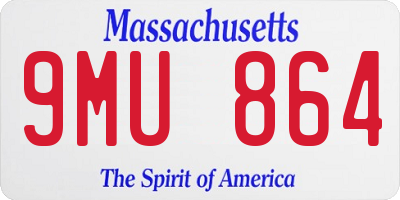MA license plate 9MU864