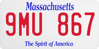 MA license plate 9MU867