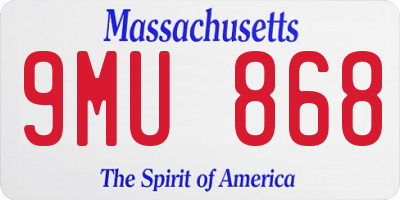 MA license plate 9MU868