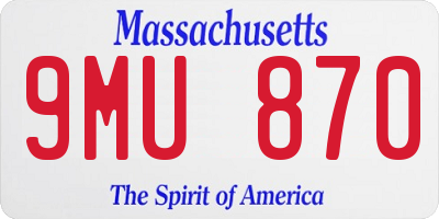 MA license plate 9MU870