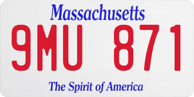 MA license plate 9MU871