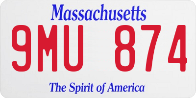 MA license plate 9MU874