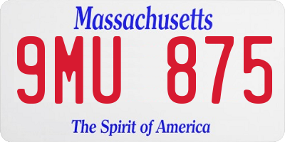 MA license plate 9MU875
