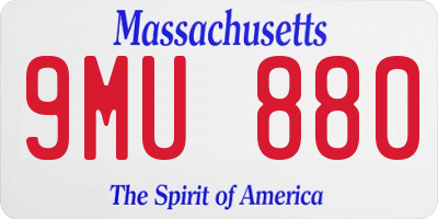 MA license plate 9MU880
