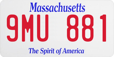 MA license plate 9MU881