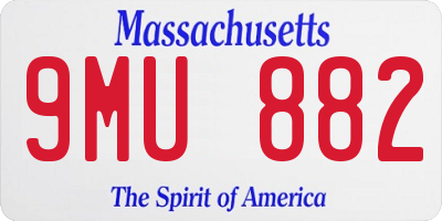 MA license plate 9MU882