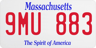 MA license plate 9MU883