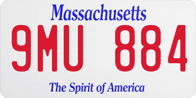 MA license plate 9MU884