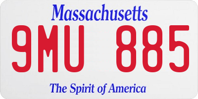 MA license plate 9MU885