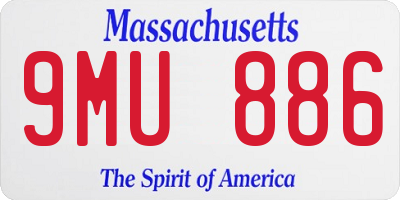 MA license plate 9MU886