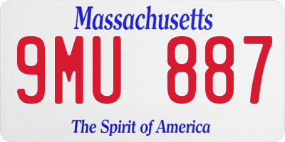 MA license plate 9MU887
