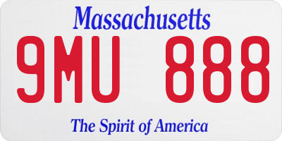 MA license plate 9MU888