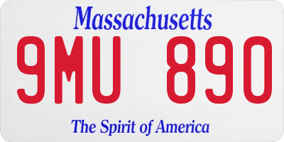 MA license plate 9MU890