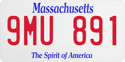 MA license plate 9MU891
