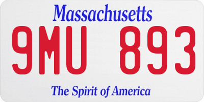 MA license plate 9MU893