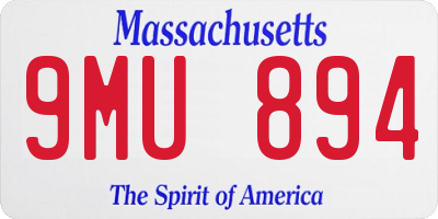 MA license plate 9MU894