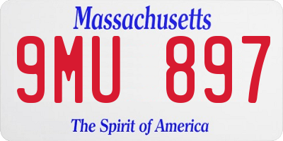 MA license plate 9MU897