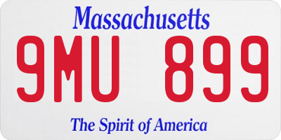 MA license plate 9MU899