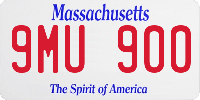 MA license plate 9MU900