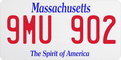 MA license plate 9MU902