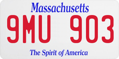 MA license plate 9MU903