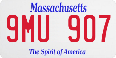 MA license plate 9MU907