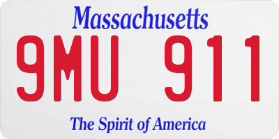MA license plate 9MU911