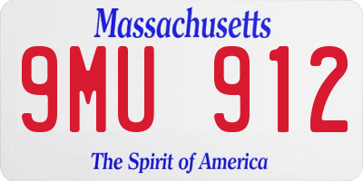 MA license plate 9MU912