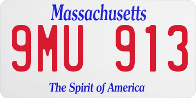 MA license plate 9MU913