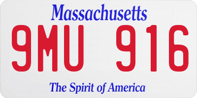 MA license plate 9MU916