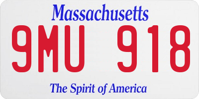 MA license plate 9MU918