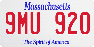 MA license plate 9MU920