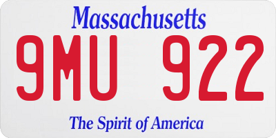 MA license plate 9MU922