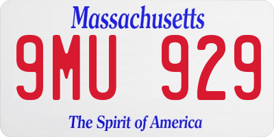 MA license plate 9MU929