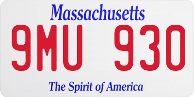 MA license plate 9MU930