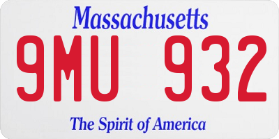 MA license plate 9MU932