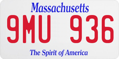 MA license plate 9MU936