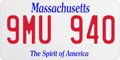 MA license plate 9MU940