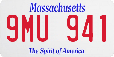 MA license plate 9MU941