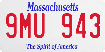 MA license plate 9MU943