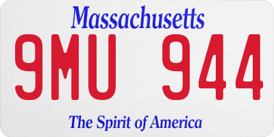 MA license plate 9MU944