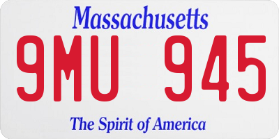 MA license plate 9MU945