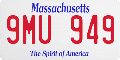 MA license plate 9MU949