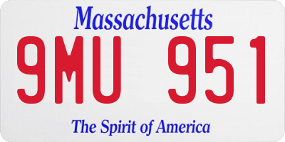 MA license plate 9MU951