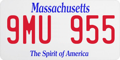 MA license plate 9MU955